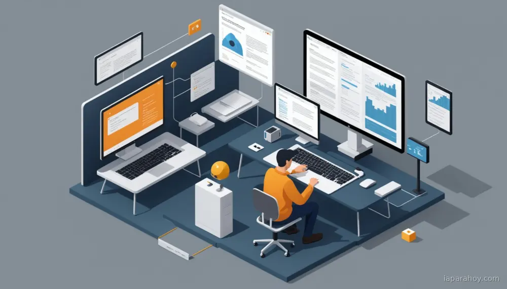 Ilustración generada con IA sobre: Xcode 26.3: Apple integra agentes IA autónomos para desarrollo de software