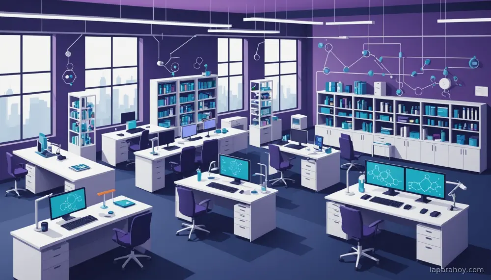 Ilustración generada con IA sobre: AlphaFold revoluciona la predicción de estructuras proteicas: de experimentos a simulaciones