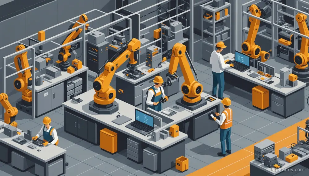 Ilustración generada con IA sobre: Google integra Gemini en robots humanoides de Boston Dynamics para fábricas