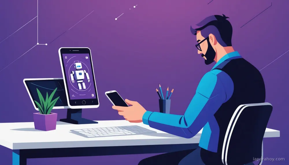 Ilustración generada con IA sobre: Plataformas de IA amenazan el modelo de negocio de apps basado en publicidad