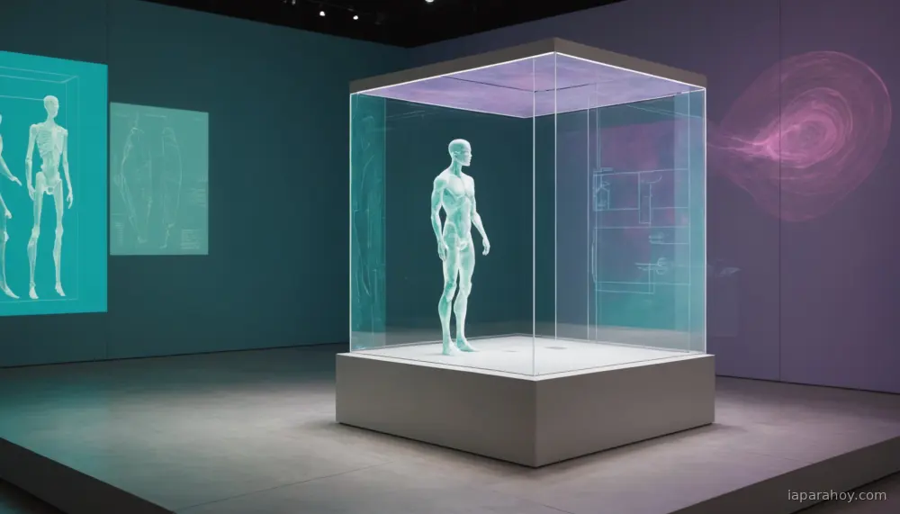 Ilustración generada con IA sobre: Ailias comercializa hologramas conversacionales de personajes históricos para eventos