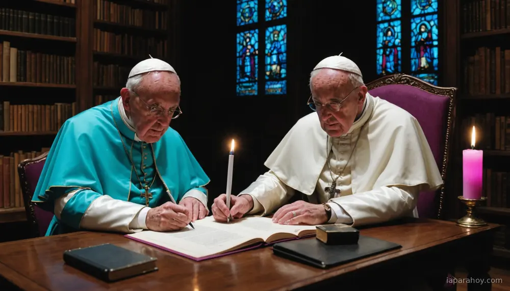 Ilustración generada con IA sobre: El Papa León XIV cita El Señor de los Anillos en encíclica sobre regulación de la IA