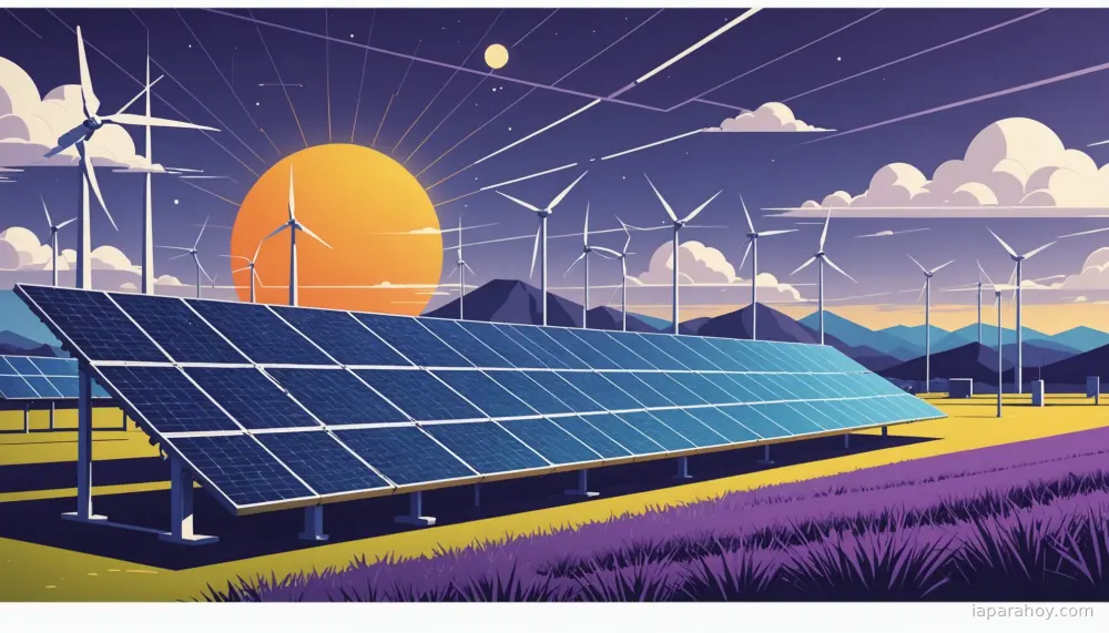 Ilustración generada con IA sobre: Adani invertirá 100.000 millones en centros de datos IA con energía renovable hasta 2035
