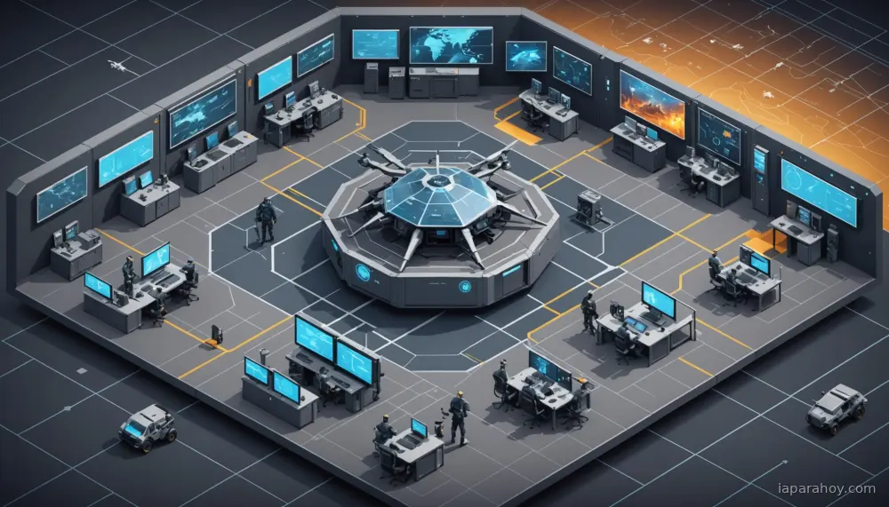 Ilustración generada con IA sobre: Empresas de Musk compiten con OpenAI y Anthropic en programa del Pentágono para drones autónomos