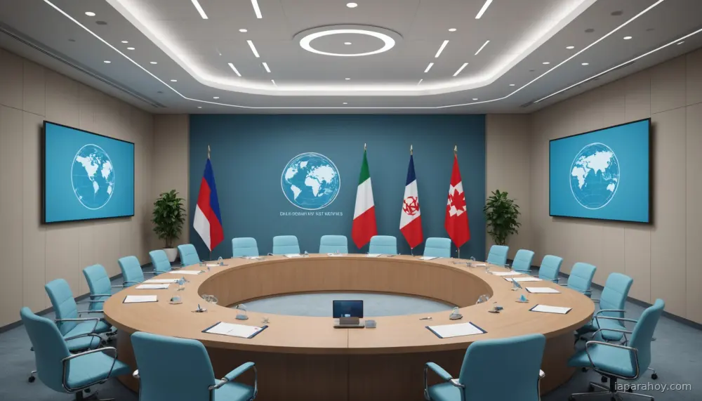 Ilustración generada con IA sobre: India promueve un "Común Global de IA" para democratizar capacidades de frontera