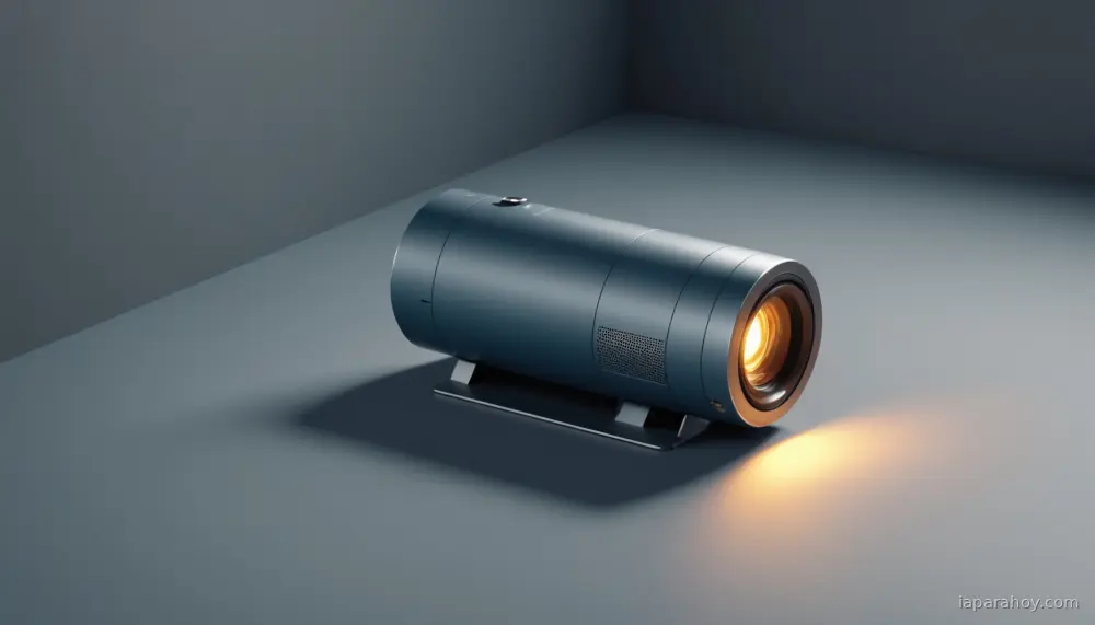 Ilustración generada con IA sobre: Samsung presenta Freestyle+: proyector portátil con optimización automática por IA