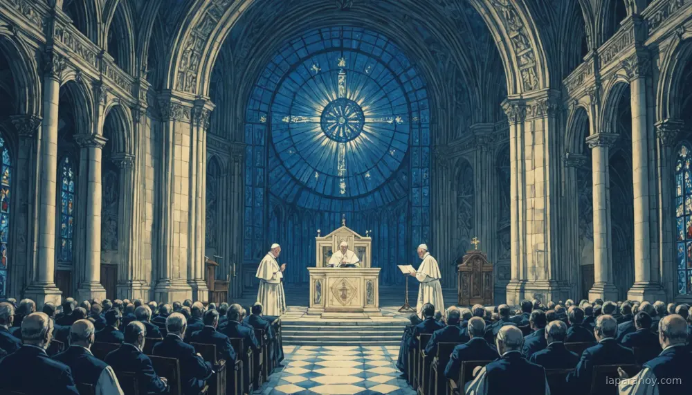 Ilustración generada con IA sobre: El papa León XIV exhorta a regulación global de la IA en encíclica Magnifica Humanitas