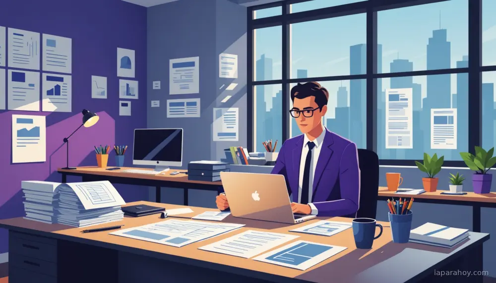 Ilustración generada con IA sobre: Anthropic lanza Cowork, agente de IA para automatizar tareas de oficina en el escritorio