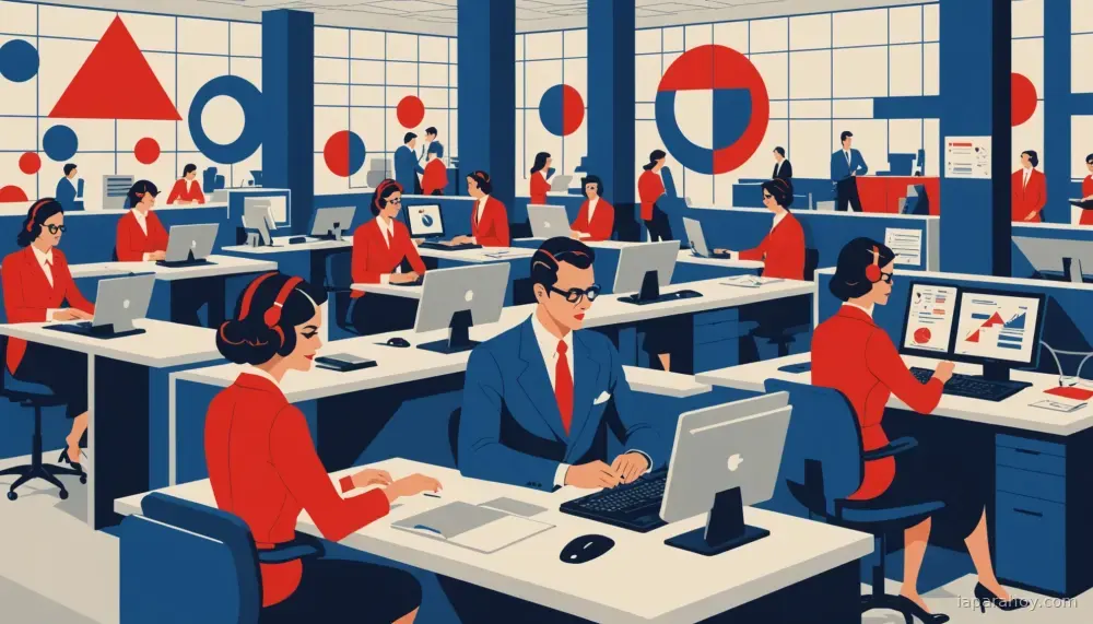 Ilustración generada con IA sobre: Sustituir trabajadores por IA no mejora productividad ni resultados, según datos empresariales