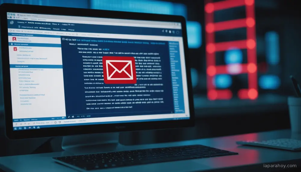 Ilustración generada con IA sobre: El 82,6% de correos maliciosos utilizan IA generativa para engañar, según estudio catalán