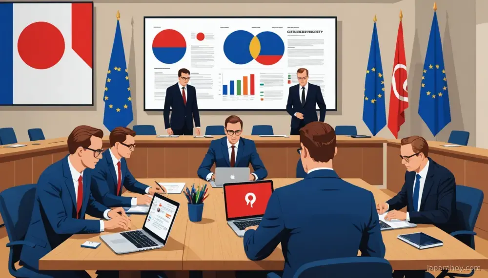 Ilustración generada con IA sobre: La UE presenta plan de ciberseguridad basado en IA avanzada ante veto estadounidense