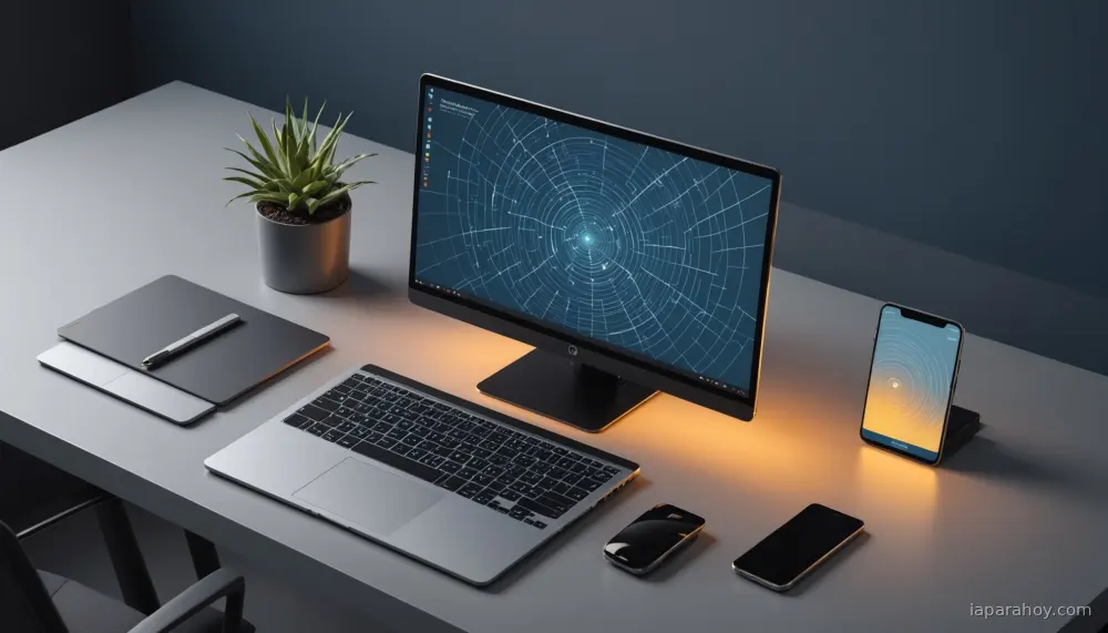 Ilustración generada con IA sobre: Lenovo renueva Yoga e IdeaPad con características de IA en Windows 11