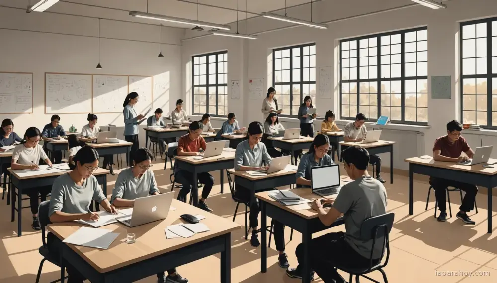 Ilustración generada con IA sobre: OpenAI y la Fundación Walton lanzan talleres de IA para educadores de primaria y secundaria