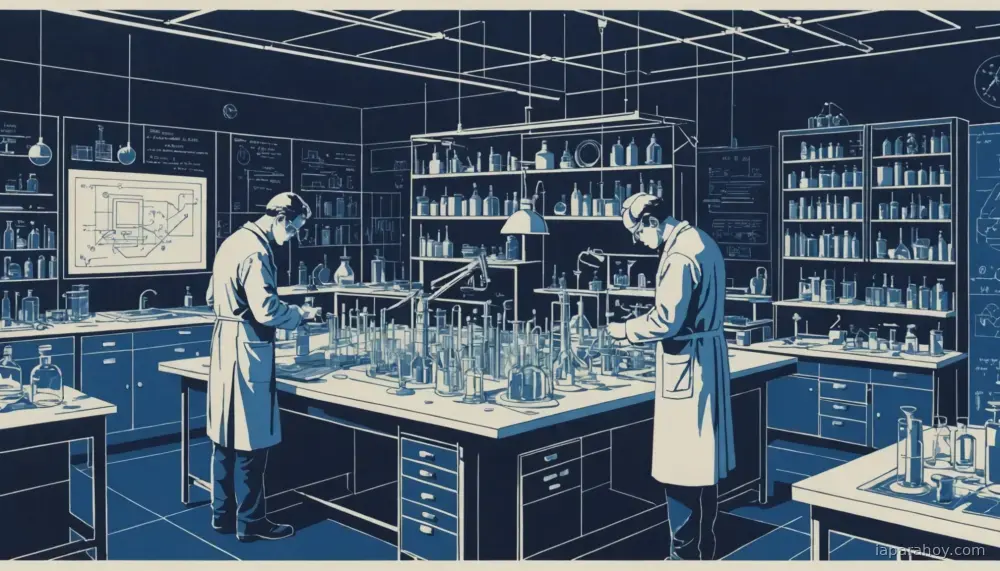 Ilustración generada con IA sobre: OpenAI y Molecule.one usan GPT-5.4 para mejorar reacción clave en síntesis de fármacos