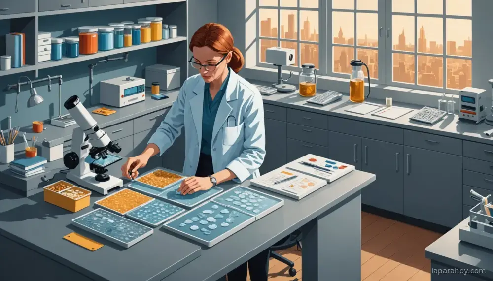 Ilustración generada con IA sobre: OpenAI presenta LifeSciBench, benchmark para evaluar IA en investigación de ciencias de la vida