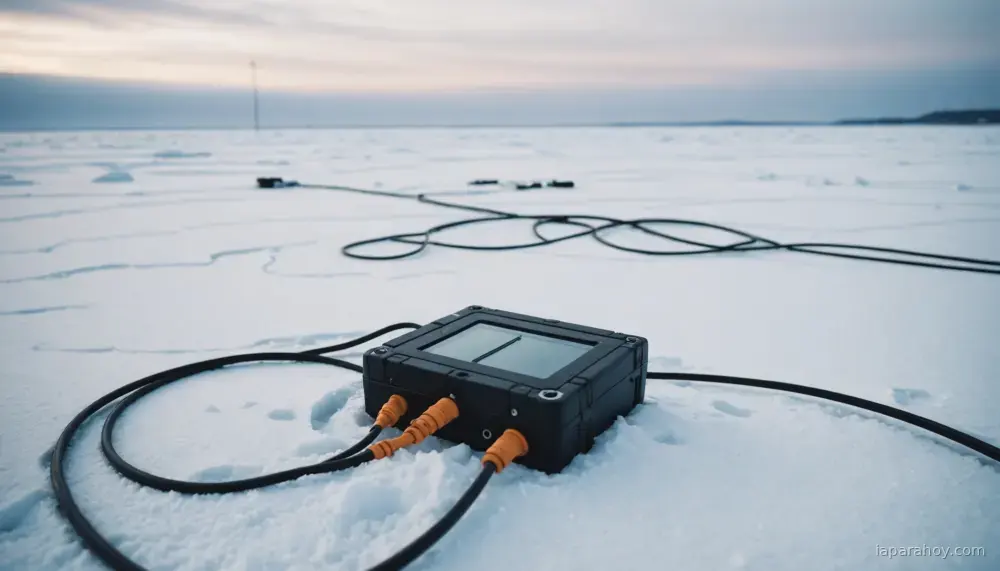 Ilustración generada con IA sobre: El MIT despliega sensores acústicos y aprendizaje automático para monitorizar el hielo del Ártico