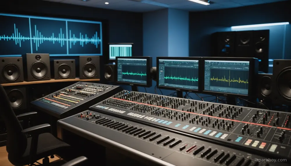 Ilustración generada con IA sobre: Universal Music y ElevenLabs lanzarán plataforma de IA para remixes con catálogo licenciado