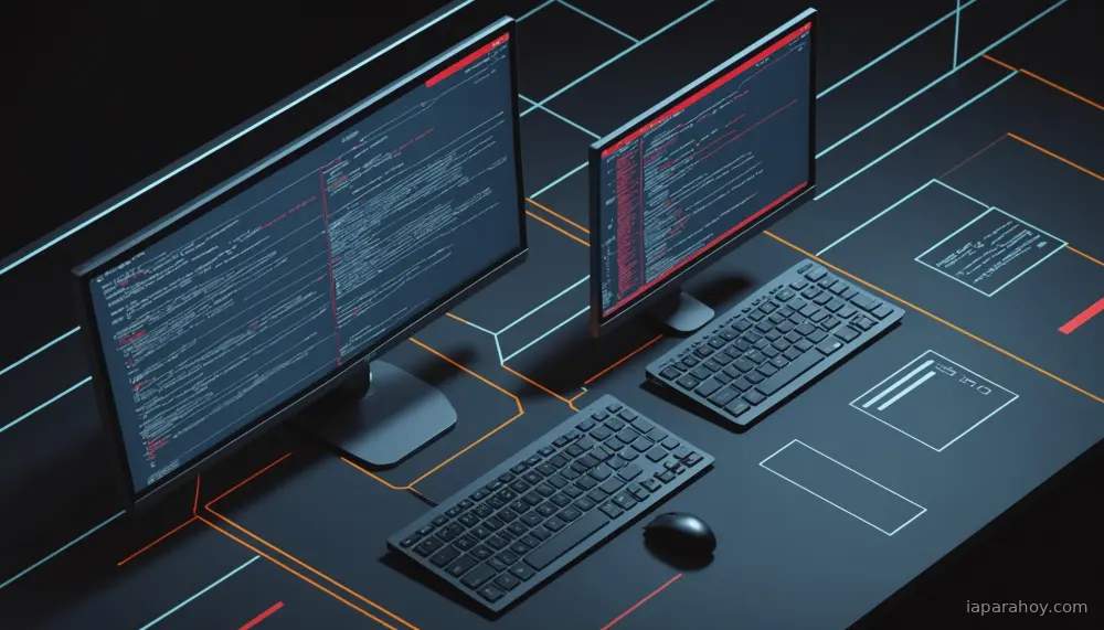 Ilustración generada con IA sobre: Ingeniero de Microsoft y Elon Musk debaten sobre el fin de la programación manual con IA