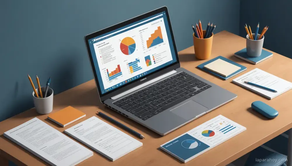 Ilustración generada con IA sobre: Google añade herramientas de IA para estudiar en Search: quizzes, notebooks y simulaciones