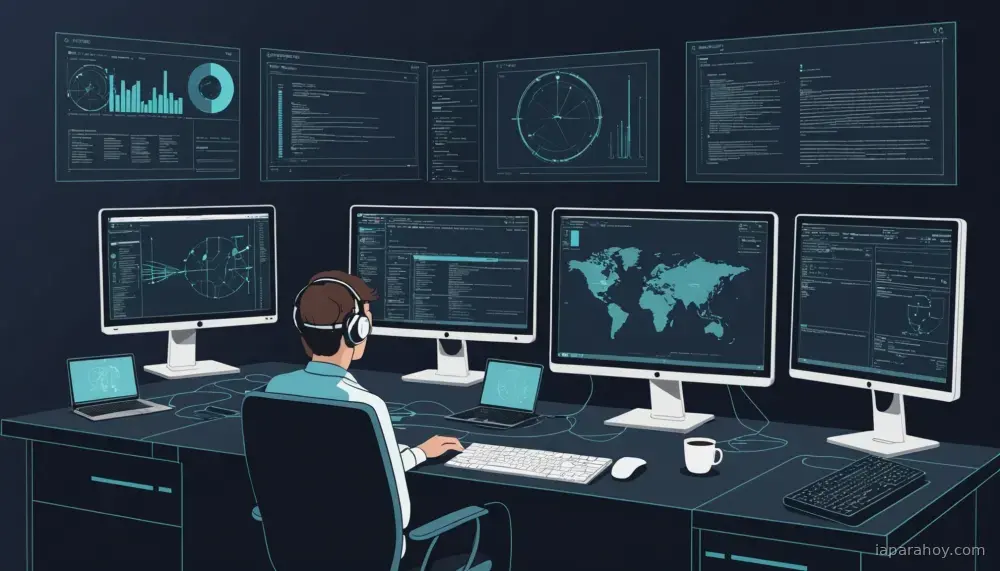 Ilustración generada con IA sobre: Google y Kaggle capacitan a 353.000 desarrolladores en construcción de agentes IA en cinco días