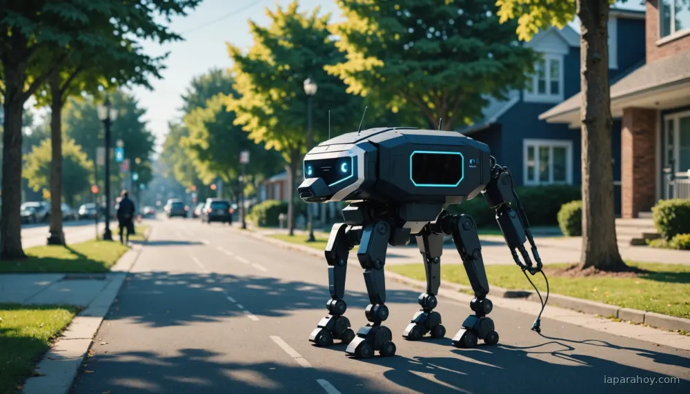 Ilustración generada con IA sobre: Reportaje sobre Unitree, fabricante chino de robots cuadrúpedos y humanoides asequibles, tras su OPV en…