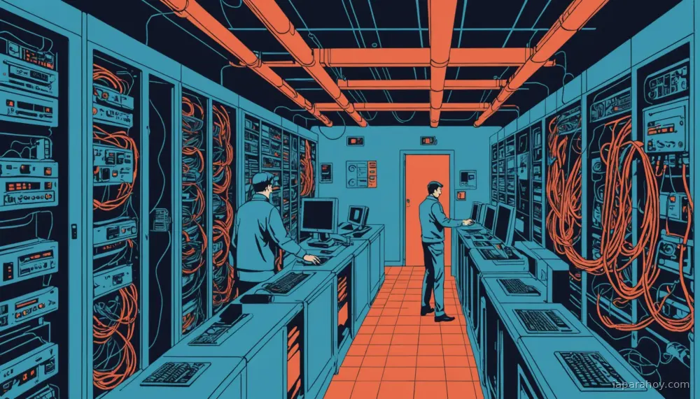 Ilustración generada con IA sobre: Dario Amodei pide desacelerar el desarrollo de IA ante riesgo de ciberataques masivos con agentes autónomos