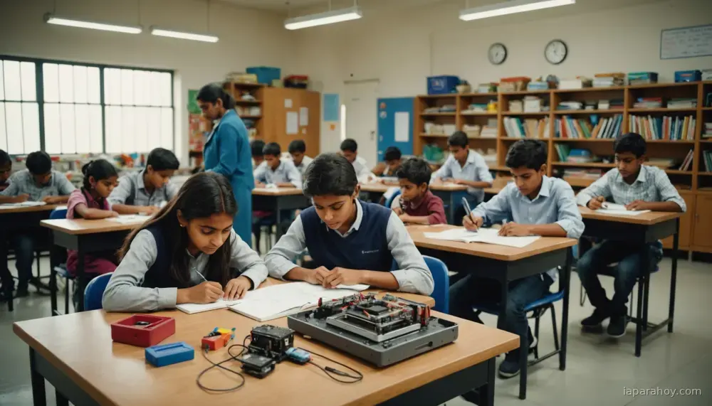 Ilustración generada con IA sobre: Google lanza ATL Saathi, asistente IA para docentes de laboratorios de innovación en India