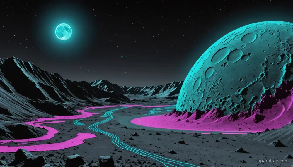 Ilustración generada con IA sobre: IBM y NASA lanzan un modelo fundacional de IA abierto para investigación lunar