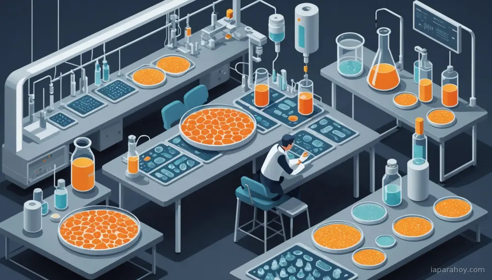 Ilustración generada con IA sobre: David Baker, Nobel de Química, presenta AI BioDesign para diseñar moléculas inéditas con IA