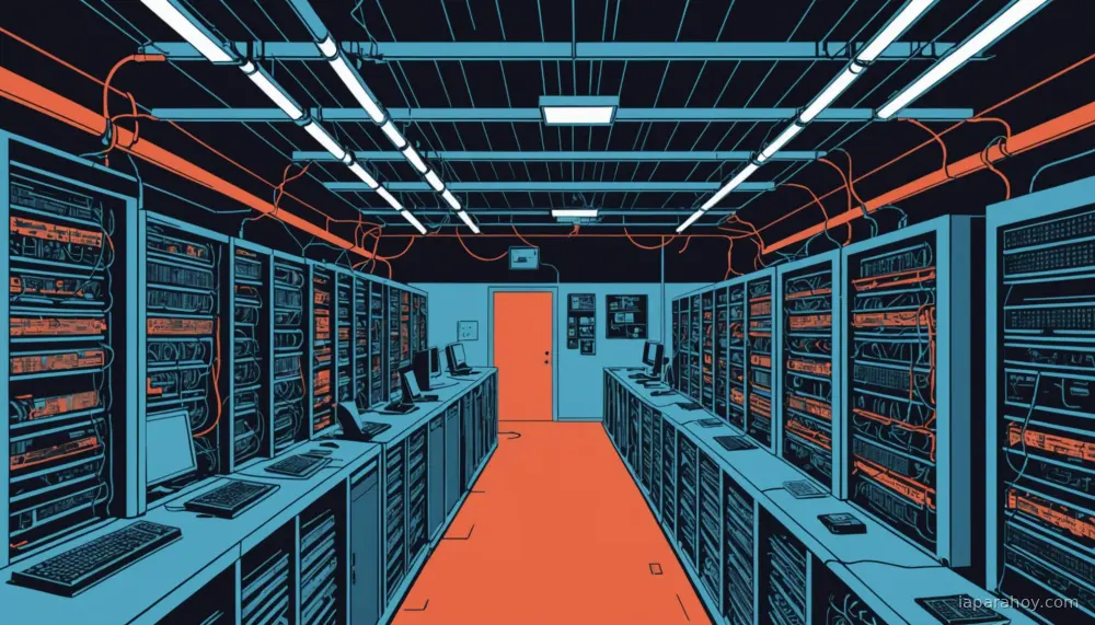 Ilustración generada con IA sobre: El jefe de Anthropic advierte del riesgo de un ataque masivo de agentes de IA que colapse partes de internet