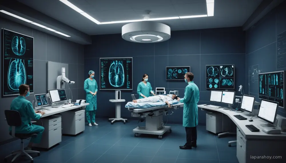 Ilustración generada con IA sobre: DeepMind colabora con hospital NHS para optimizar planificación de radioterapia con IA
