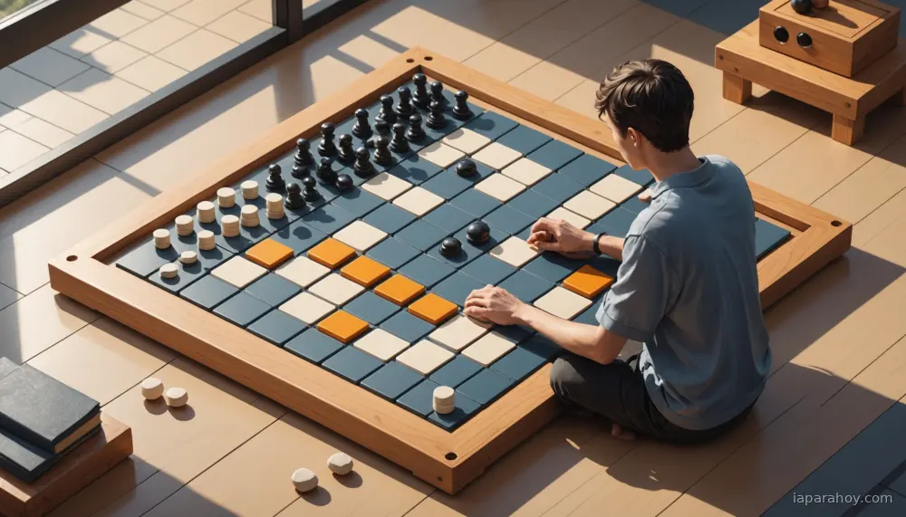 Ilustración generada con IA sobre: AlphaGo Zero aprende Go desde cero en tres días, superando versiones anteriores