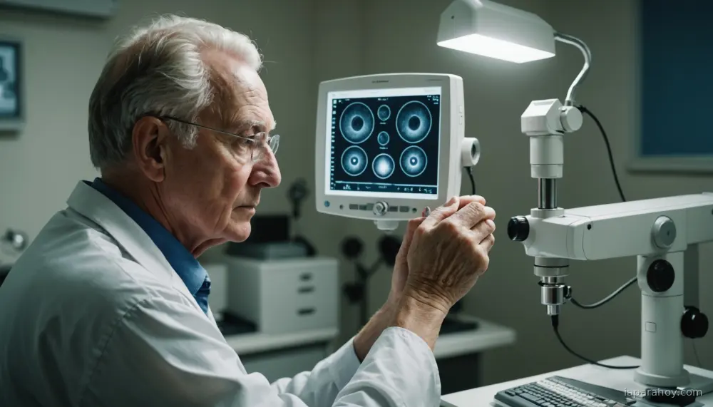 Ilustración generada con IA sobre: DeepMind predice progresión de degeneración macular con IA mejor que oftalmólogos