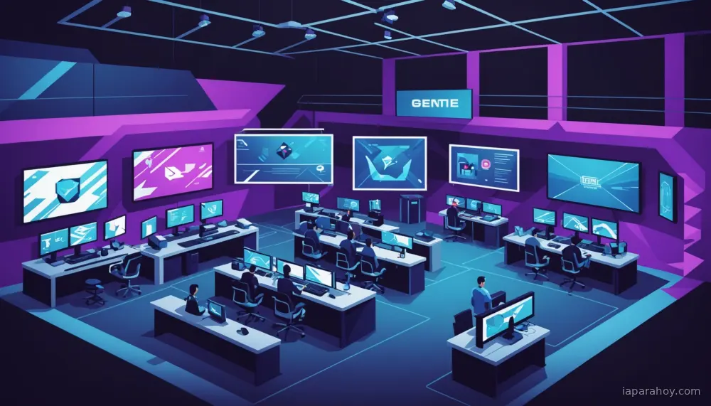 Ilustración generada con IA sobre: DeepMind logra rendimiento a nivel humano en agentes cooperativos multiagente con Quake III