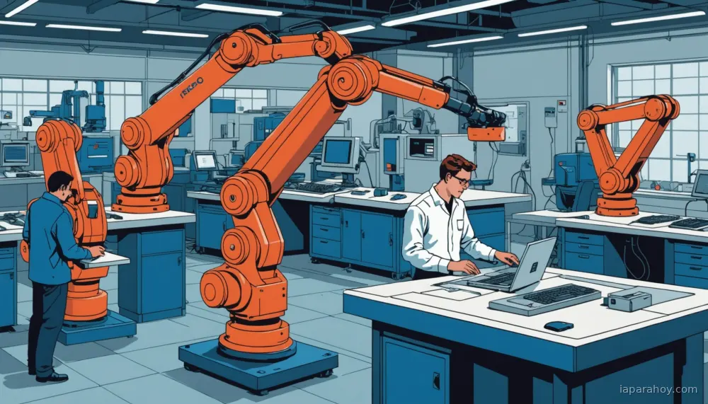 Ilustración generada con IA sobre: DeepMind propone A-OPS para seleccionar políticas de RL en robótica con mínimas interacciones
