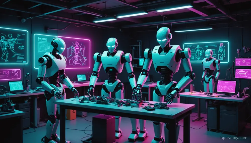 Ilustración generada con IA sobre: Google DeepMind abre el código completo de MuJoCo en GitHub