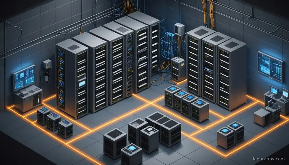 Ilustración generada con IA sobre: El dominio chino en modelos abiertos de IA crece en 2026 mientras EE.UU. se enfoca en hardware